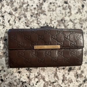 Vintage Gucci Brown Leather Wallet